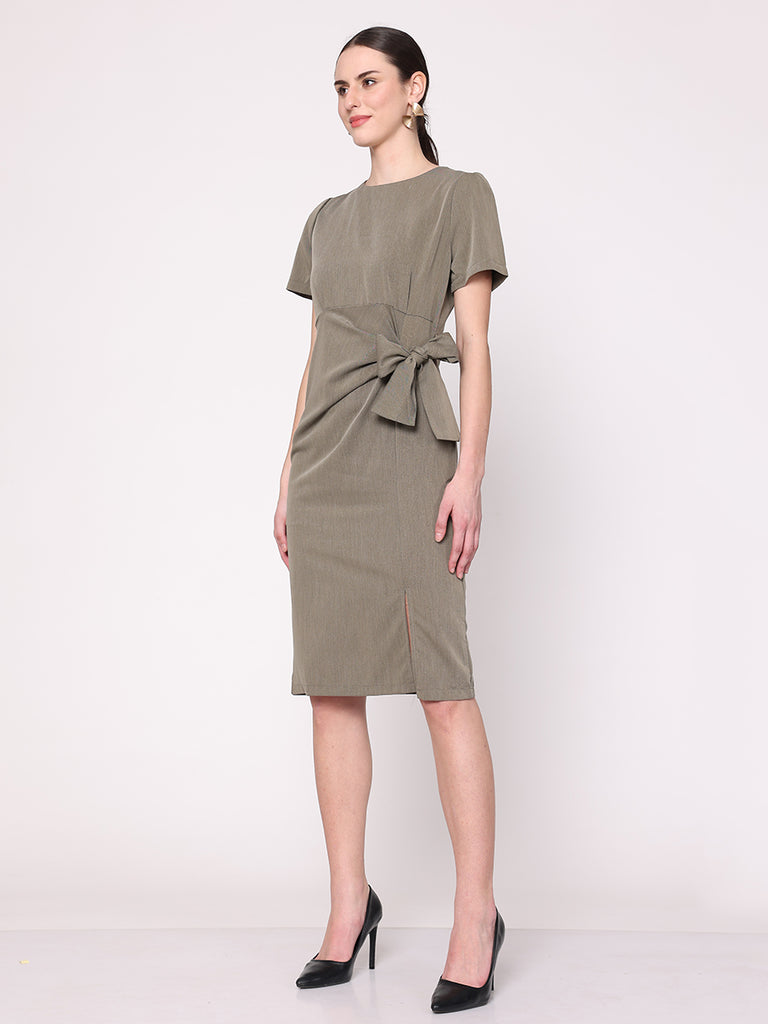 Ensemble Bow Formal Dress (Olive)