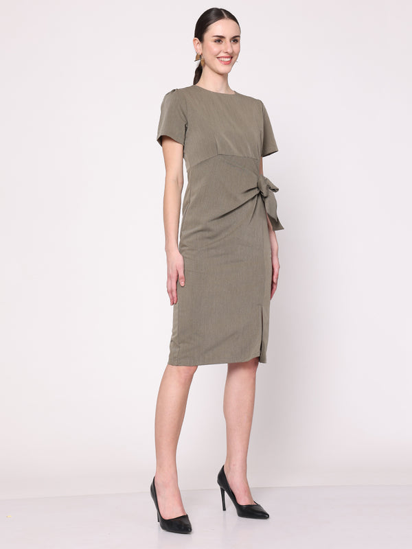 Ensemble Bow Formal Dress (Olive)