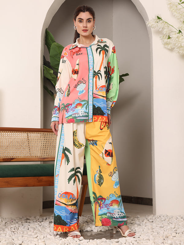 Holiday in Paradise Art Printed Pant Cordset (2pcs)