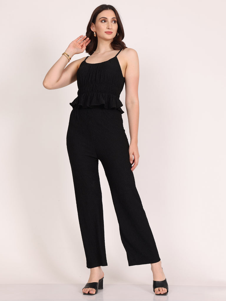 Roseate Plum Pants Cordset 2Pc's (Black)