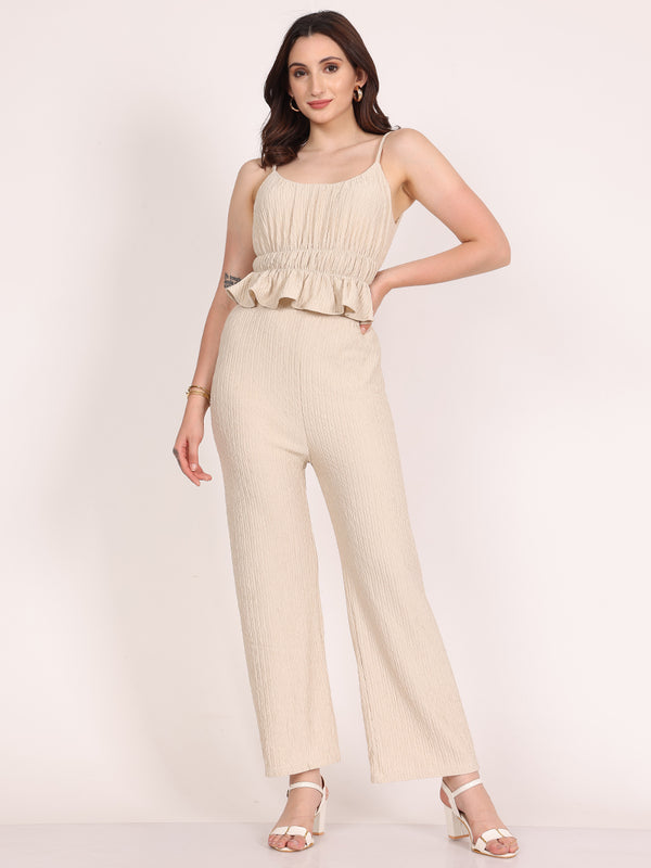 Roseate Plum Pants Cordset 2Pc's (Cream)