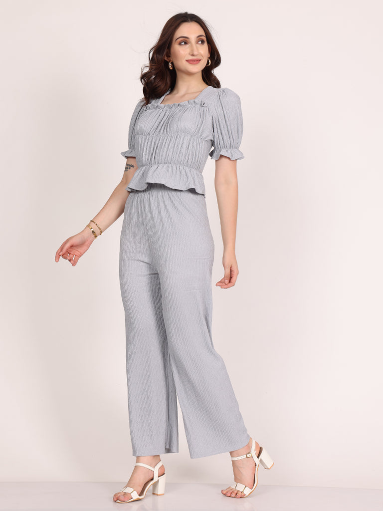 Gloria Plum Pants Cordset 2Pc's (Grey)