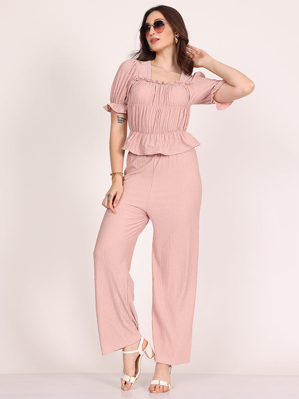 Gloria Plum Pants Cordset 2Pc's (Pink)