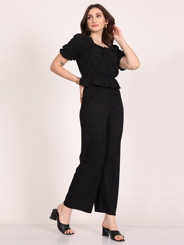 Gloria Plum Pants Cordset 2Pc's (Black)