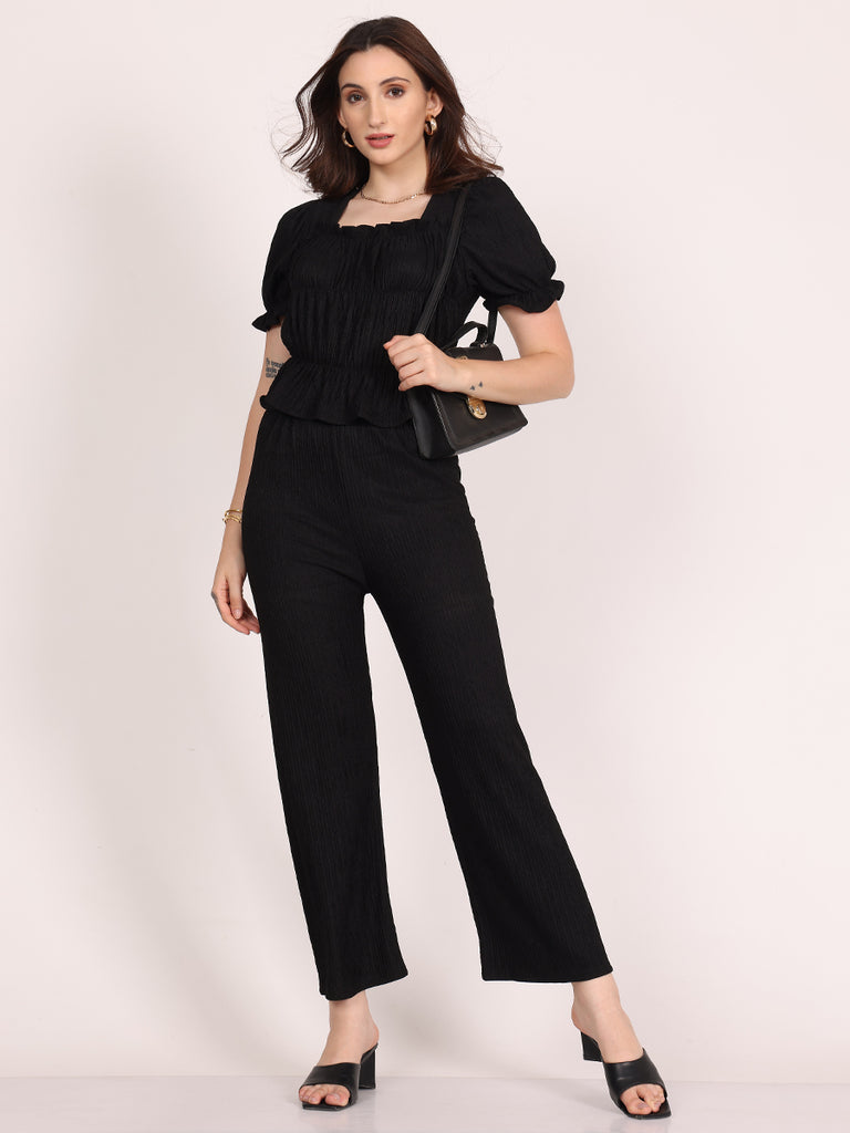 Gloria Plum Pants Cordset 2Pc's (Black)