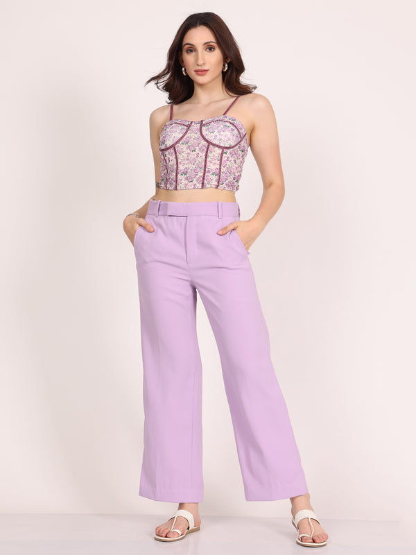 Blossoms Corset CropTop (Lavender)