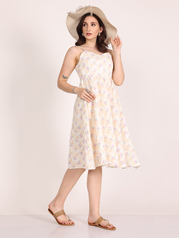 Lavender Floral Brunch TexPrint Dress