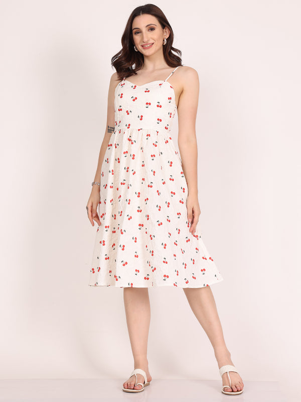 Cherry Brunch TexPrint Dress