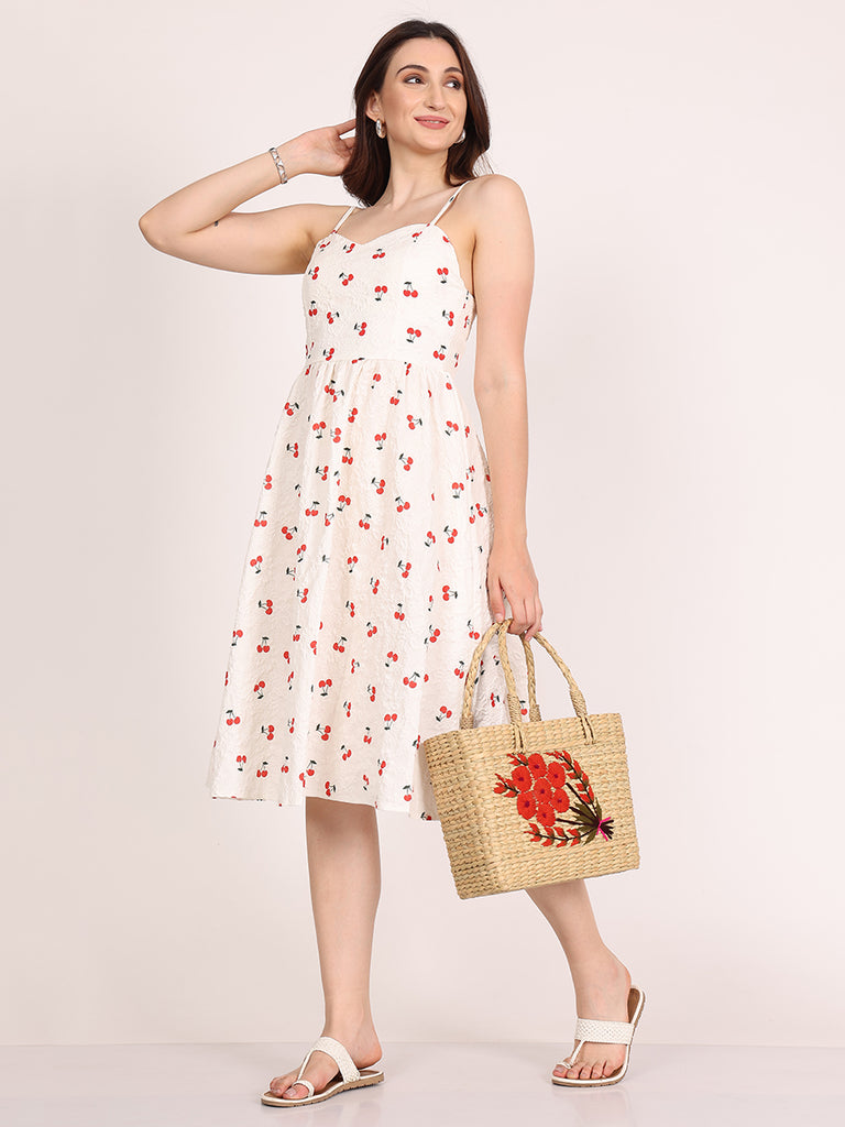 Cherry Brunch TexPrint Dress