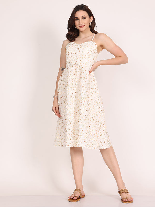 Yellow Blossom Brunch TexPrint Dress