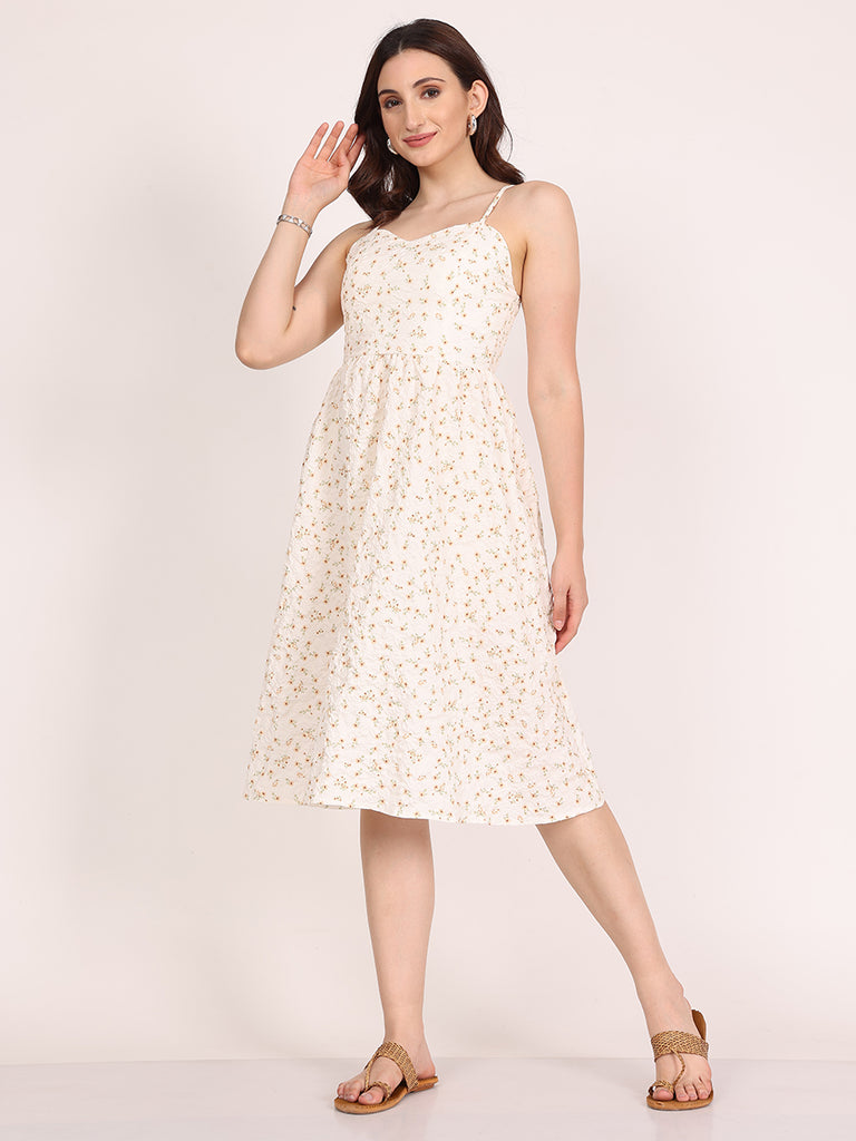 Yellow Blossom Brunch TexPrint Dress