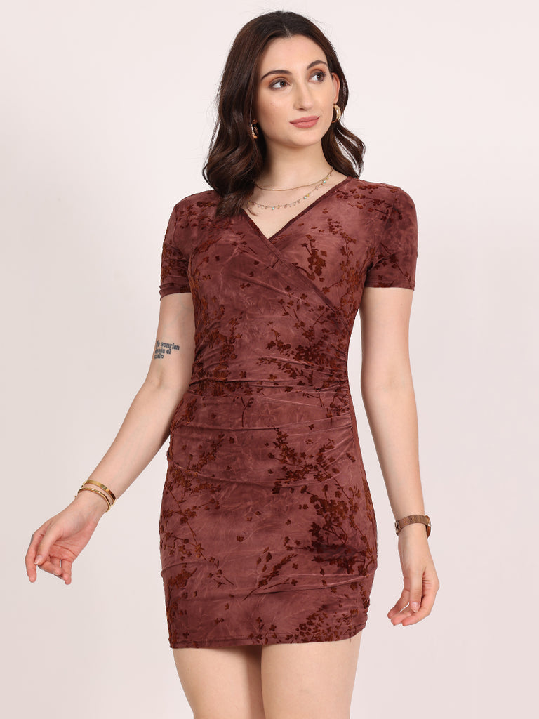 Branch'out Sub Short Body-fit Dress (Red)