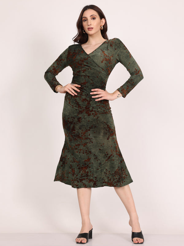 Branch'out Long Body-fit Dress (Green)