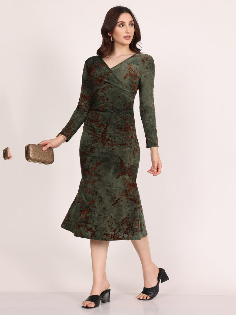 Branch'out Long Body-fit Dress (Green)