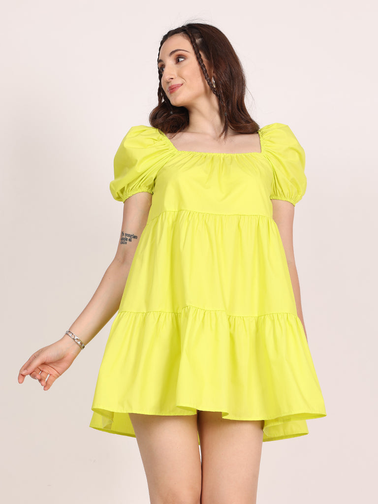 All-Star Pop Colour's Short Dress (Neon Green)