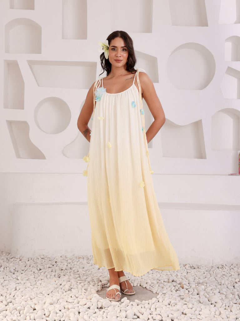 Flower On Ombre Summer Dress