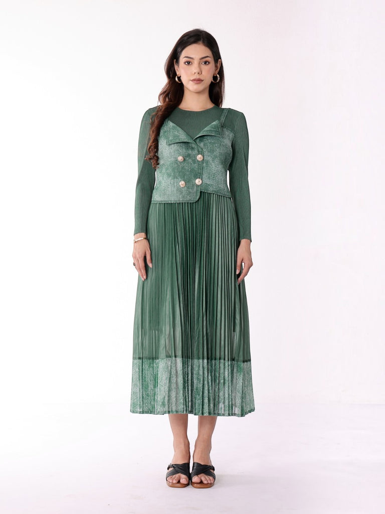 Pleated Magic Flared Dress