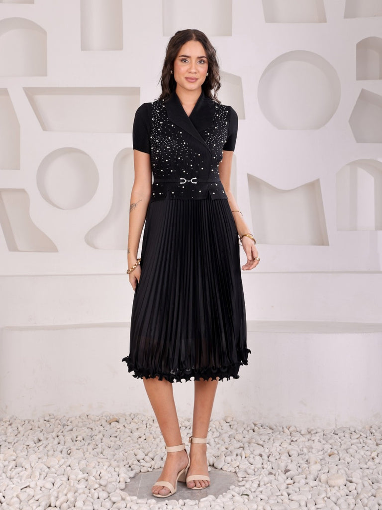 Pleated Magic Flared Dress
