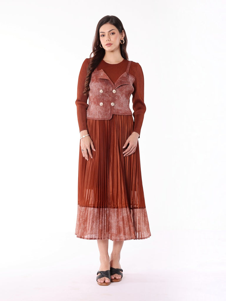 Pleated Magic Flared Dress