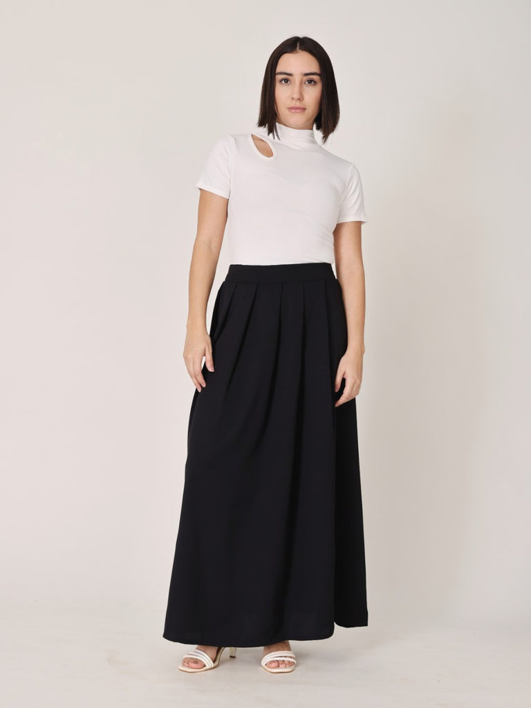 Long Pleat Maxi Aline Skirt