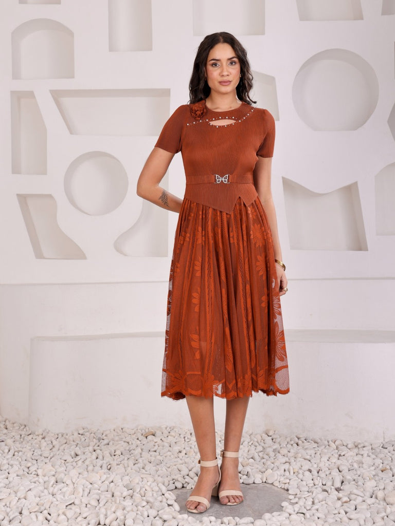 Pleated Magic Flared Dress