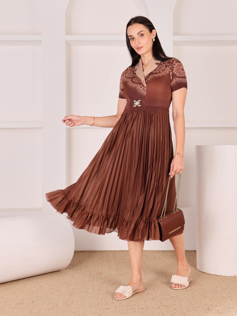Pleated Magic Flared Dress
