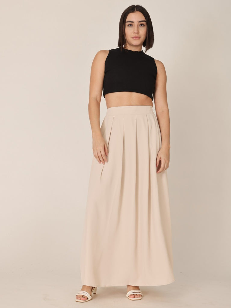 Long Pleat Maxi Aline Skirt