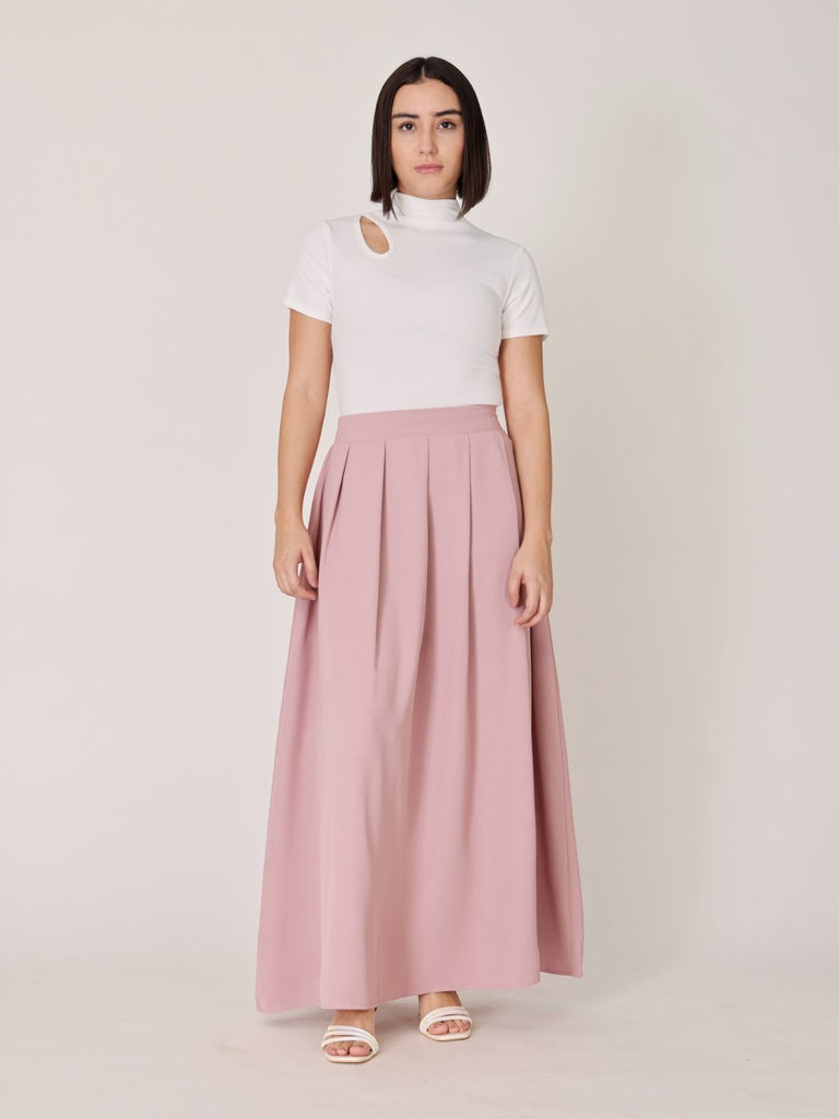 Long Pleat Maxi Aline Skirt