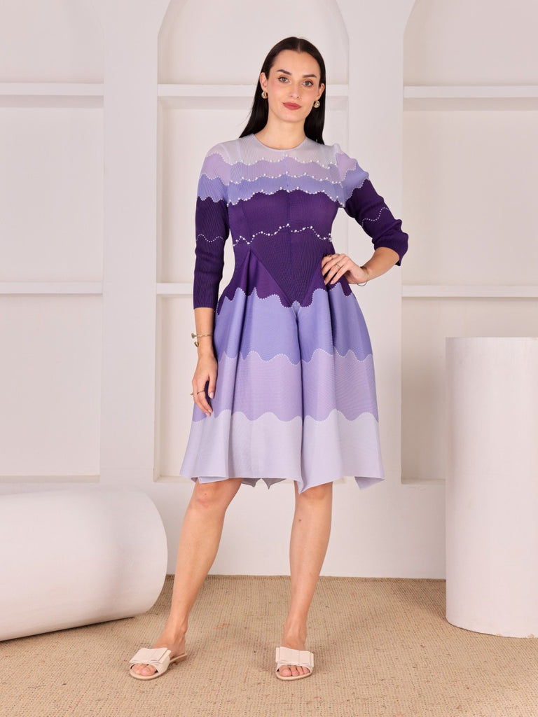 Pleated Pop Magic Flared Dress