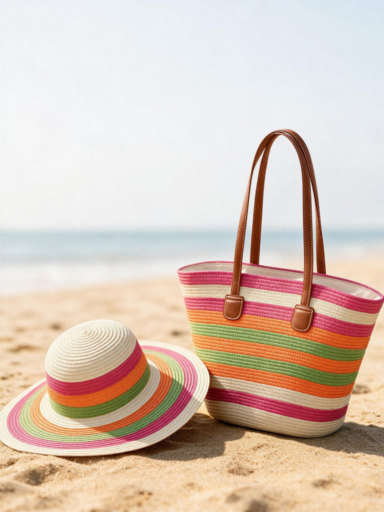 Summer Beach Tote Bag & Hat