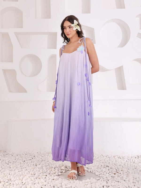 Flower On Ombre Summer Dress