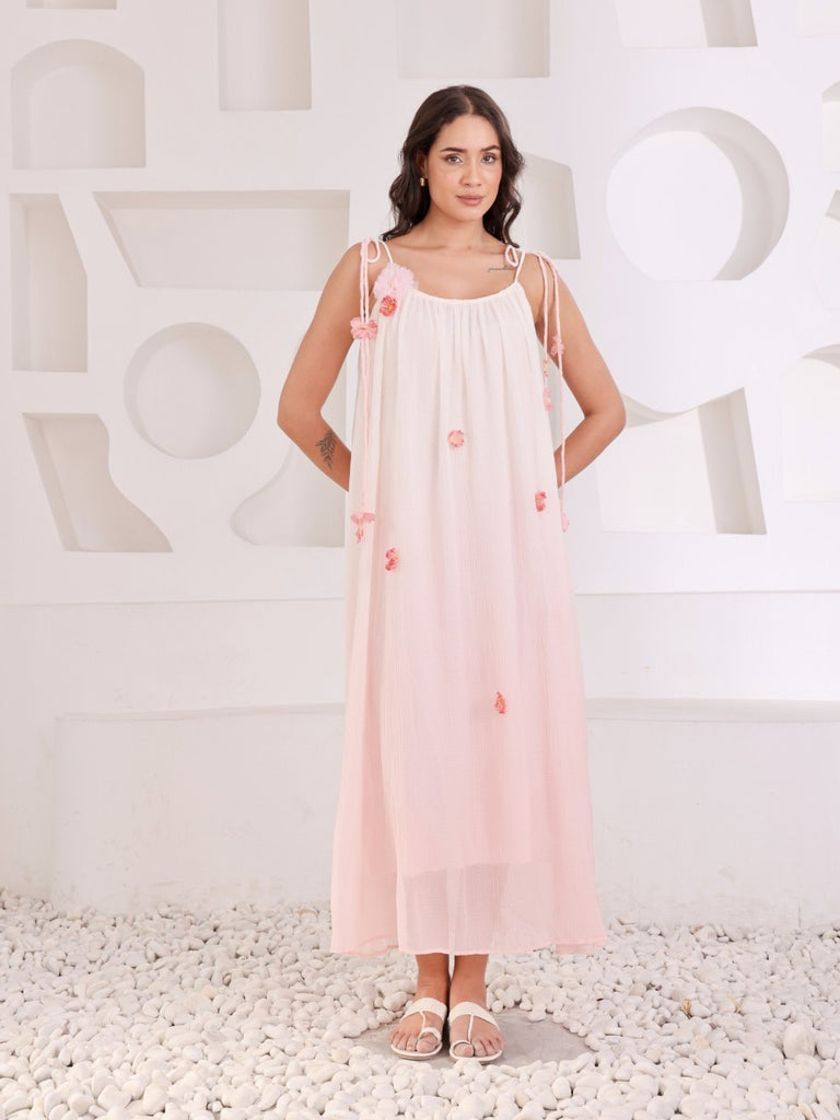 Flower On Ombre Summer Dress