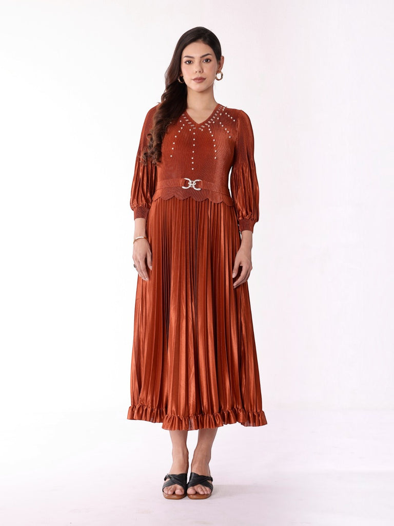Pleated Magic Flared Dress