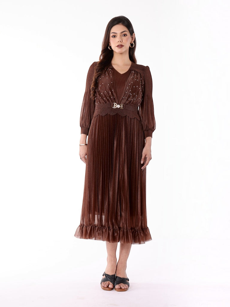 Pleated Magic Flared Dress