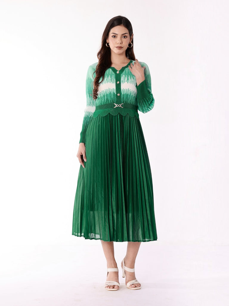 Pleated Magic Flared Dress