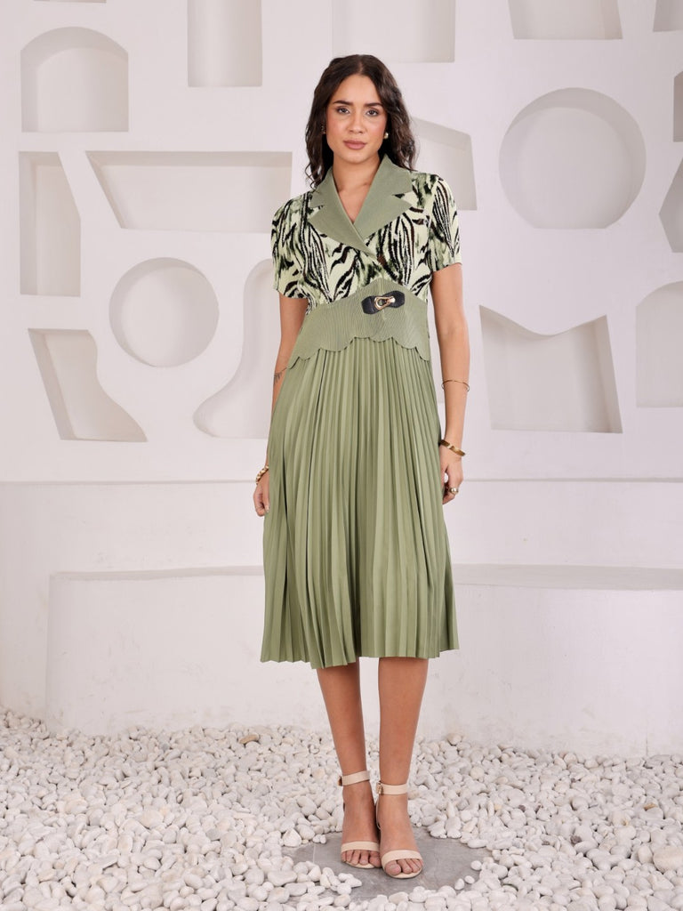 Pleated Magic Flared Dress