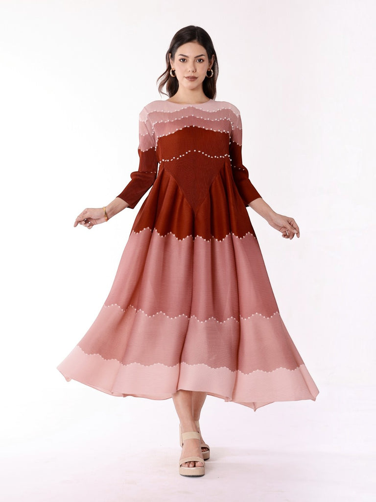Pleated Pop Magic Flared Dress