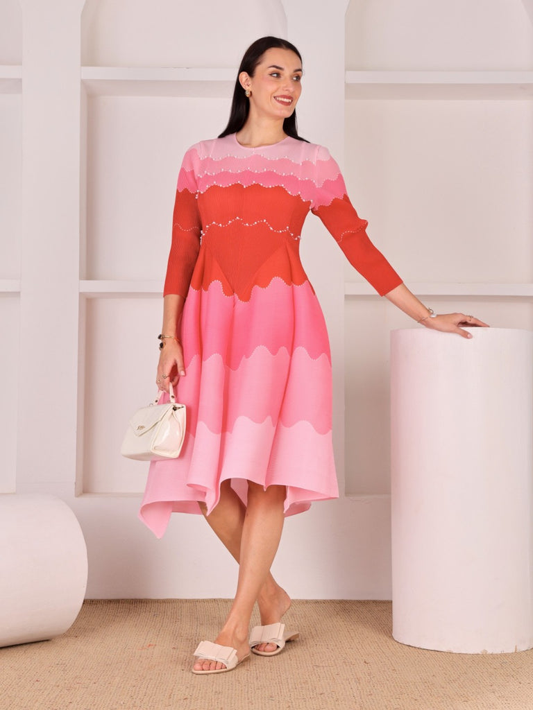 Pleated Pop Magic Flared Dress