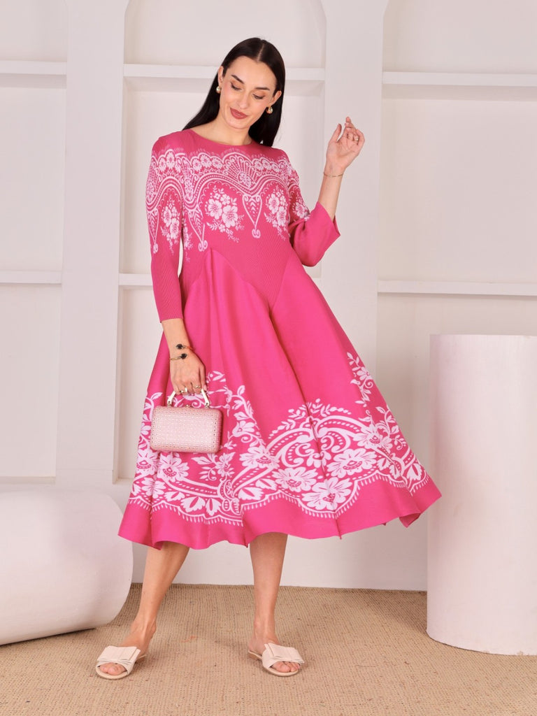 Pleated Pop Magic Flared Dress