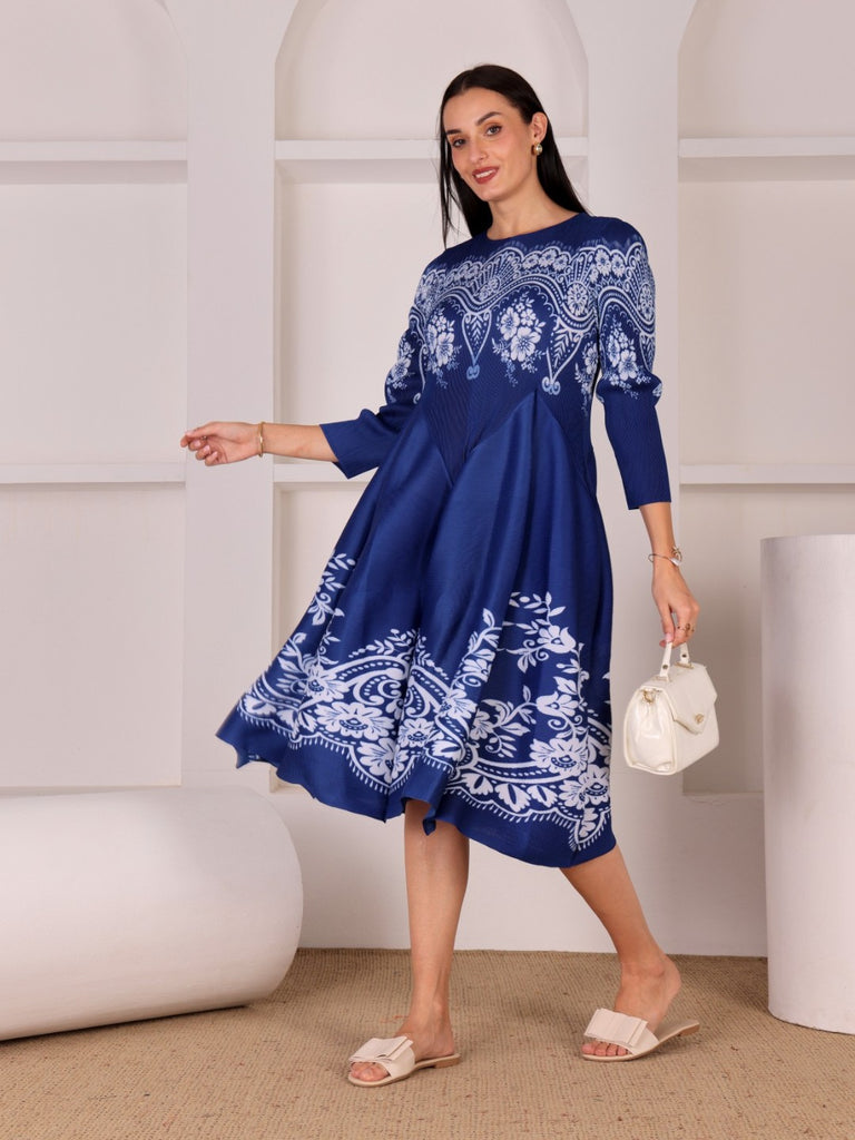 Pleated Pop Magic Flared Dress