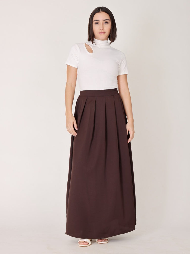 Long Pleat Maxi Aline Skirt
