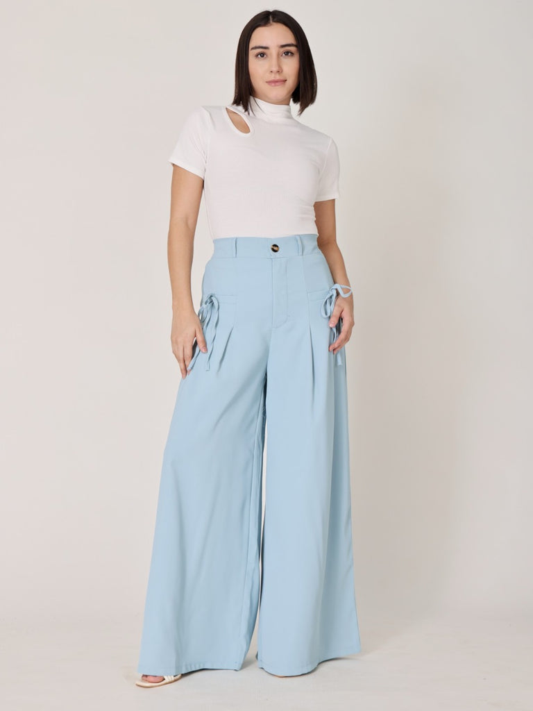 Relaxed Fit Wide-Leg Bow Tie