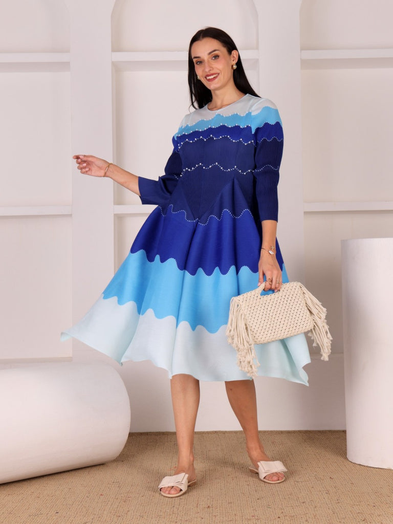 Pleated Pop Magic Flared Dress
