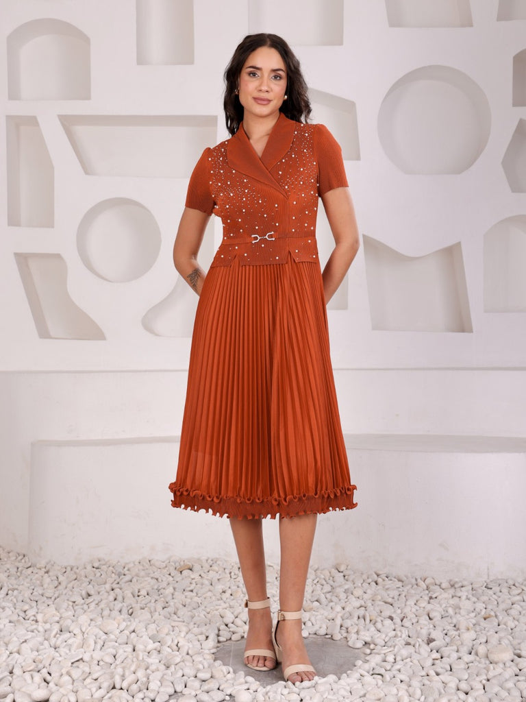 Pleated Magic Flared Dress