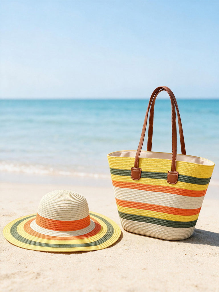 Summer Beach Tote Bag & Hat