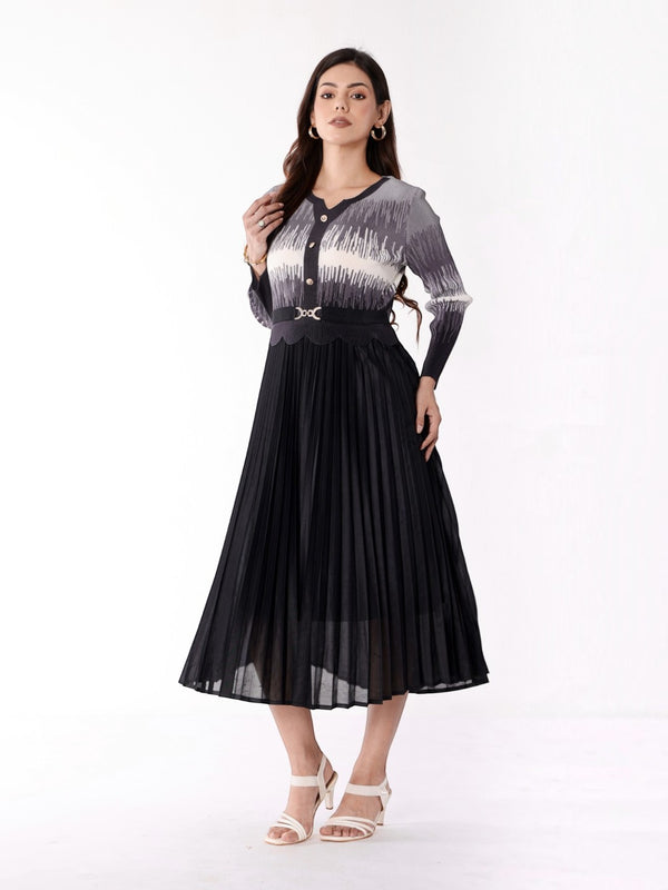Pleated Magic Flared Dress