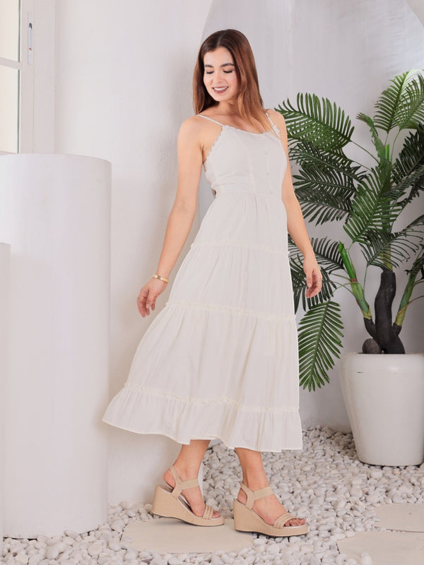 Daisy Tiered A-Line Midi Dress