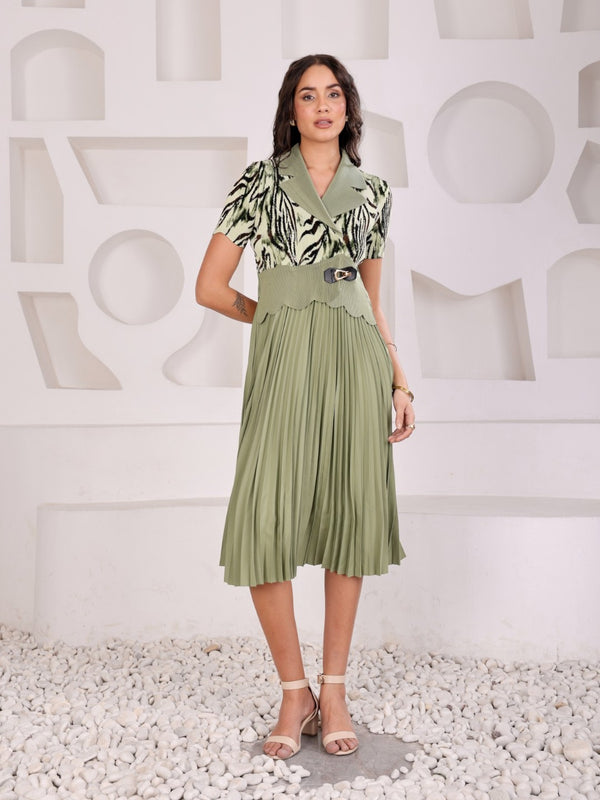 Pleated Magic Flared Dress