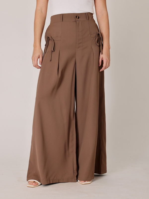 Relaxed Fit Wide-Leg Bow Tie