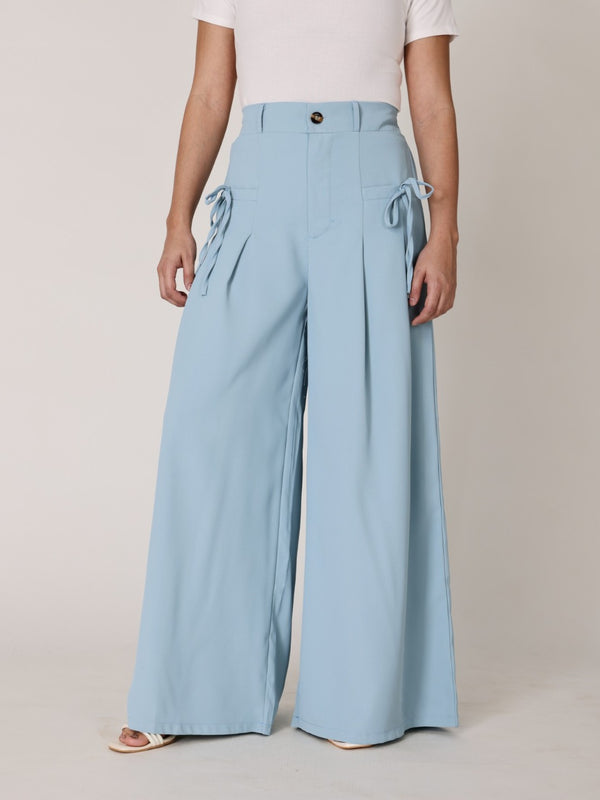 Relaxed Fit Wide-Leg Bow Tie